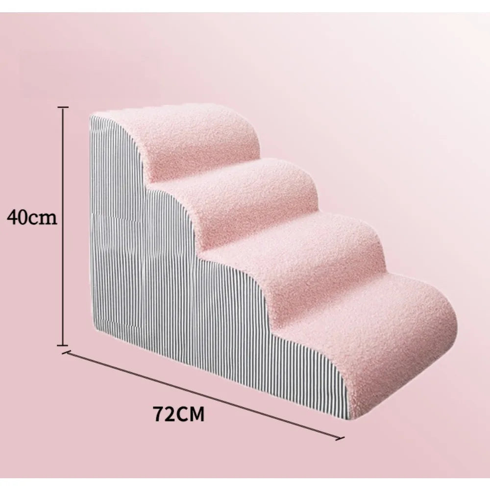 Pet Stairs Ramp Non-Slip Dog Steps for Small Dogs Cats Soft Plush Surface Removable Washable Dog Beds
