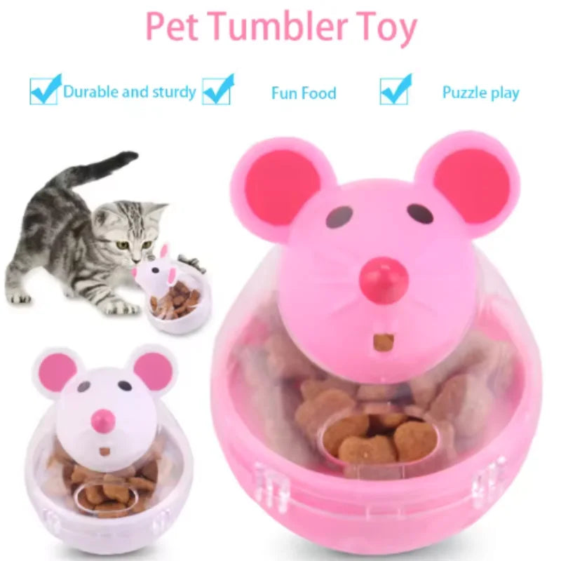 Pet Feeder Cat Toy Mouse Rolling Food Dispenser Bowl with Leakage Feature Funny Training Play Tool for Kittens And Cats Pet Supp