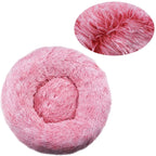 Round Plush Pet Bed for Large & Medium Dogs – Super Soft Cat Bed, Cozy Winter Warm Sleeping House
