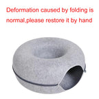 Felt Donut Cat Bed | 2-in-1 Cat Tunnel Bed & Hideout