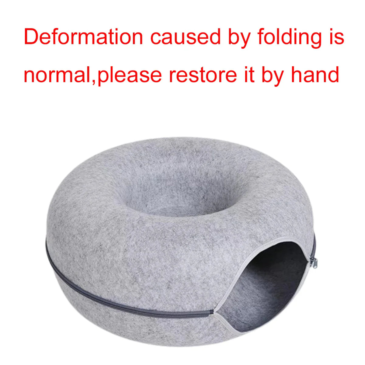 Felt Donut Cat Bed | 2-in-1 Cat Tunnel Bed & Hideout