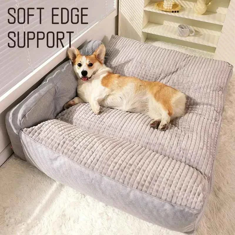 Removable Washable Pet Bed Mat – Soft Plaid Dog & Cat Sofa Cushion for Winter Comfort