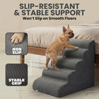 Dog Stairs for High Beds Up to 30", Extra-Tall 5-Step Dog Steps for Bed, 24.5" Tall Foam Pet Stairs for Small & Medium Dogs, Gen