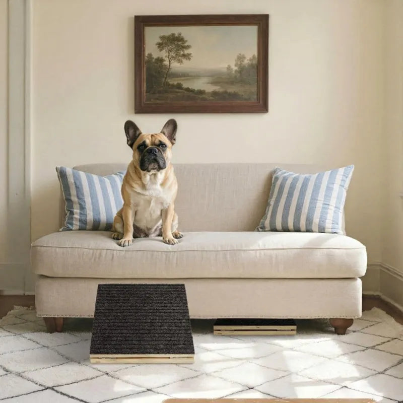 Pet Ramps For Stairs-Wooden Dog Ramp For Stairs-2 Pcs Portable Adjustable Angle With Anti-Slip Surface