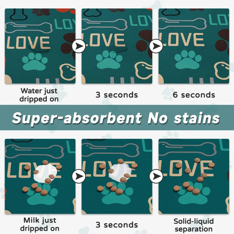 VIKAMA Pet Placemat | Non-Slip Waterproof Feeding Mat for Cats & Dogs