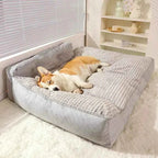 Removable Washable Pet Bed Mat – Soft Plaid Dog & Cat Sofa Cushion for Winter Comfort