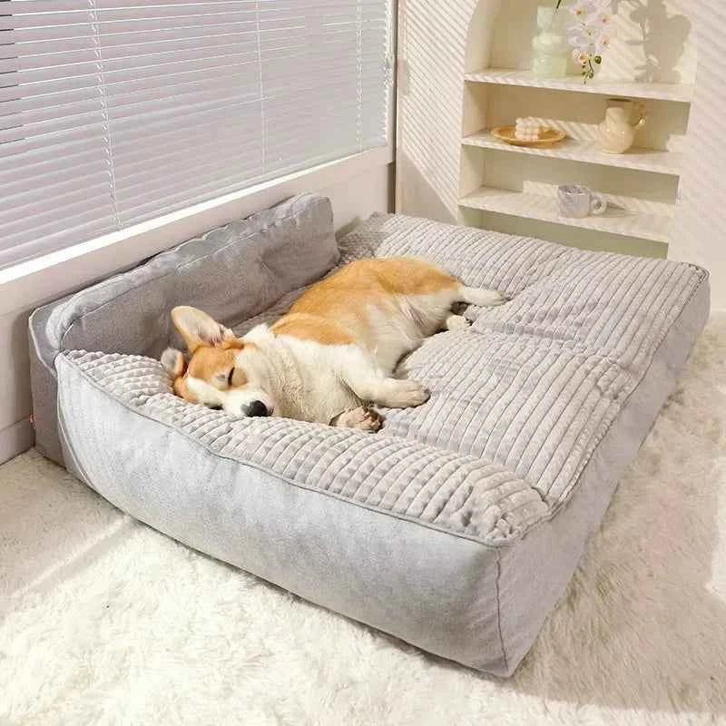 Removable Washable Pet Bed Mat – Soft Plaid Dog & Cat Sofa Cushion for Winter Comfort