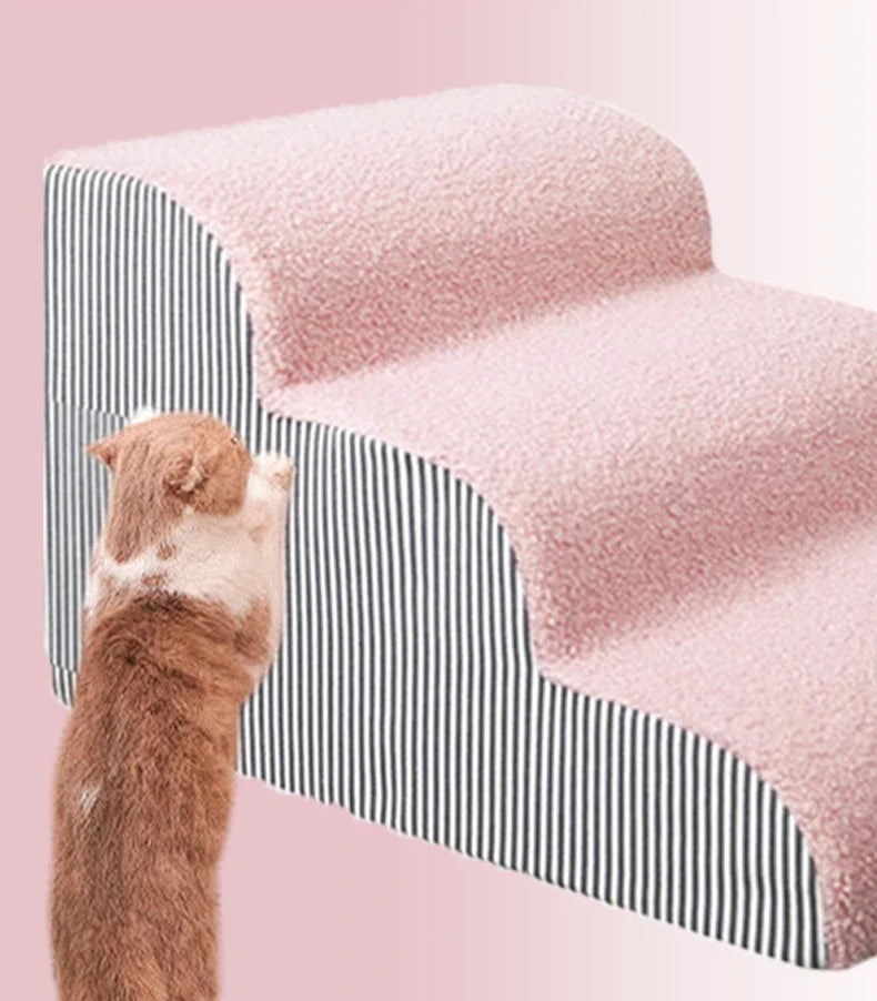 Pet Stairs Ramp Non-Slip Dog Steps for Small Dogs Cats Soft Plush Surface Removable Washable Dog Beds