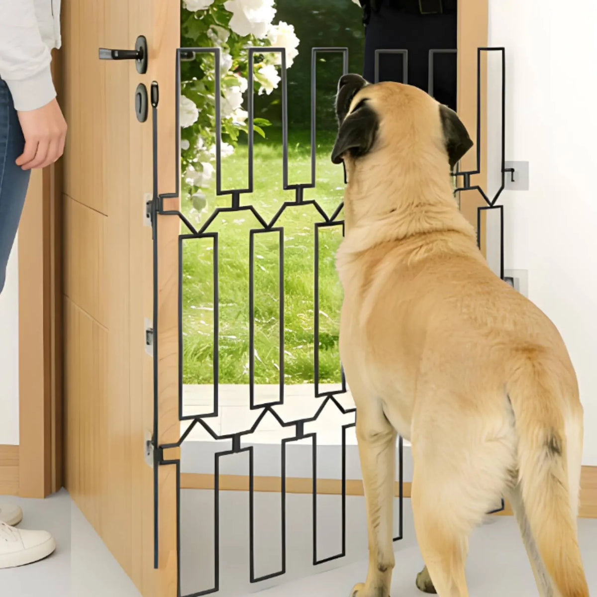 Retractable Pet Gate Adjustable Metal Pet Gate Dog Safety Fence Easy Install Home Barrier Heavy Duty for Dogs, Stairs, Doorway