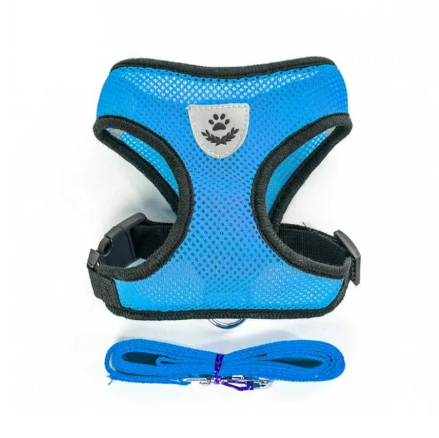 Breathable Mesh Cat Harness and Leash Set | Reflective Soft Vest for Small Cats and Dogs