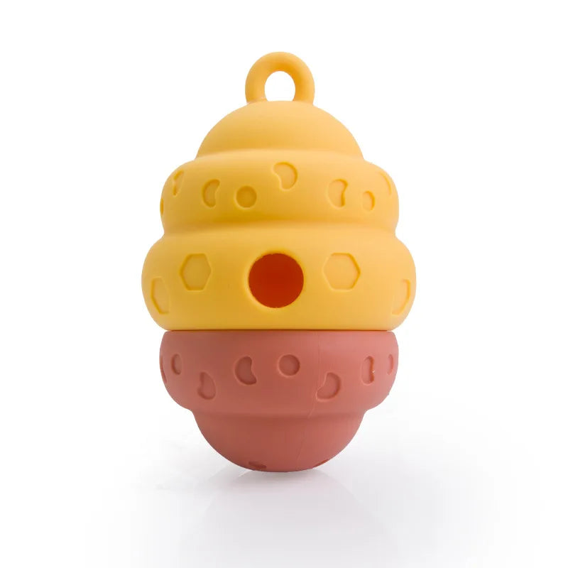 1pc Elastic Slow Feeder Pet Toy, Honeycomb-Shaped Rolling Food Dispenser for Cats, Dog Toy ,Dog Accessories, Pet Products