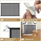 With 4Pcs Hook Pet Isolated Network Stairs Gate New Folding Breathable Mesh Playpen For Dog Safety Fence,Pet Dog Barrier Fences