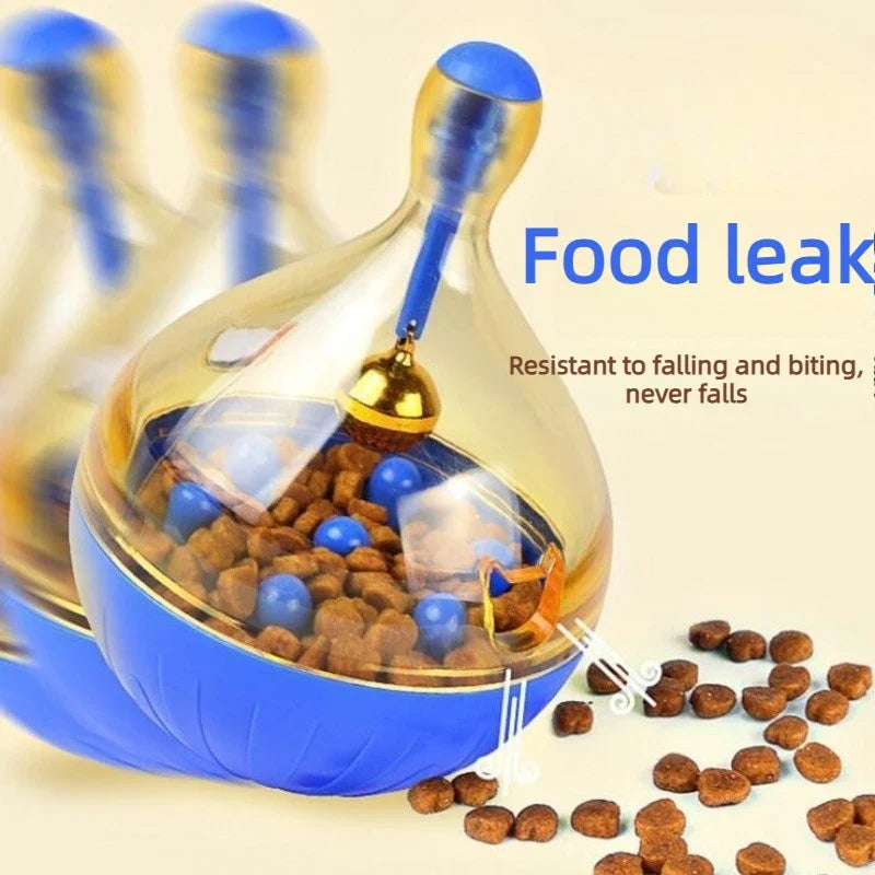 Interactive Pet Cat Dog Food Feeder Rolling Leakage Dispenser Tumbler Toy Cat Food Feeder Training Funny Toy Cat Pet Feeder