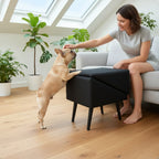 Dog Stair Ramp Combo 2-in-1 Foldable Dog Ramp Wooden Pet Step Stool Non-Slip Stable Base for Small Dogs