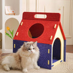 Cozy Cute Detachable Felt Cat Bed Condo Shelter House for Indoor Use Easy To Assemble Durable and Warm Funnest  cats dog house