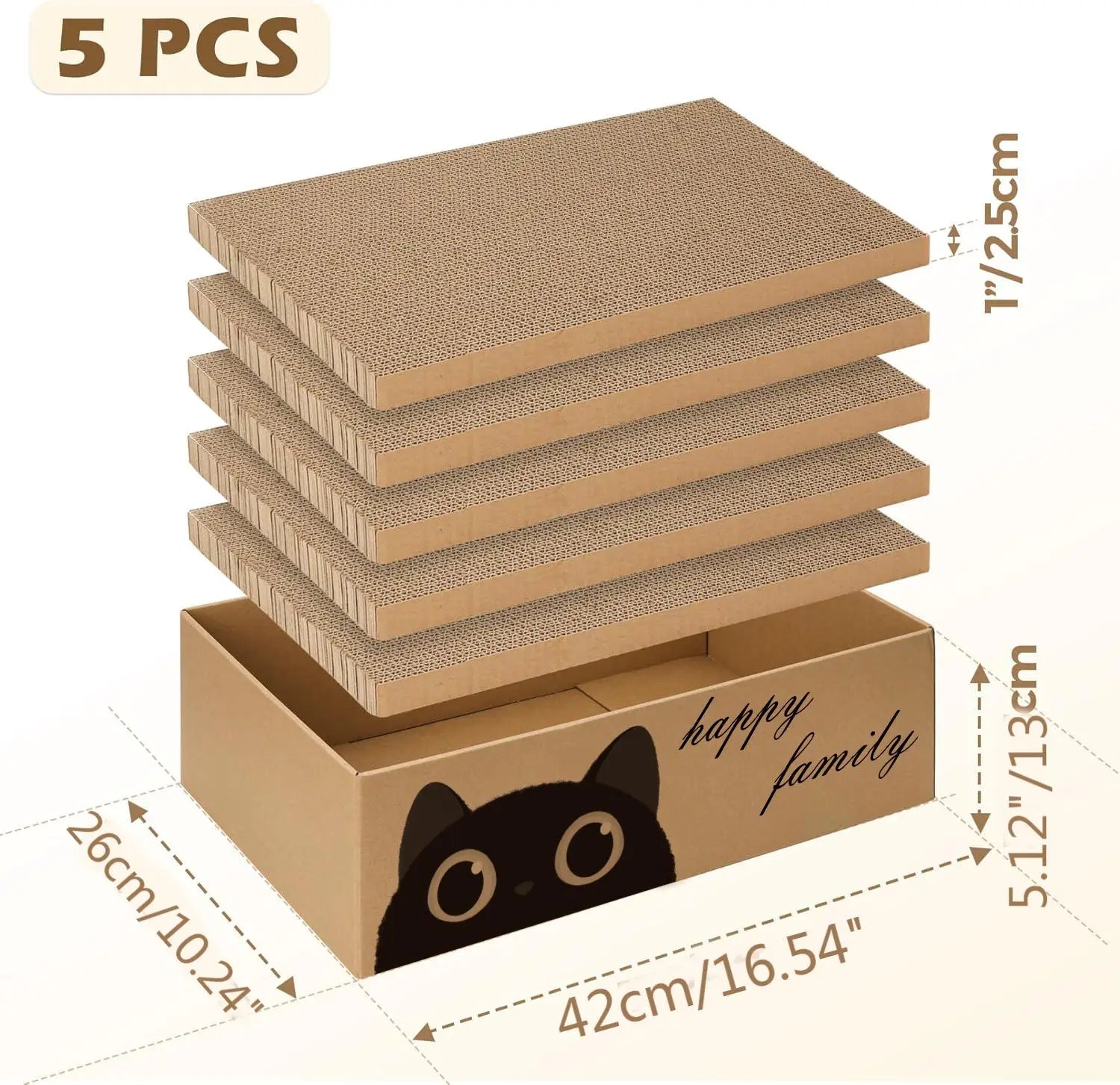 Durable Cardboard Cat Scratching Pad with Cat Bed Combo Non-Shedding All-Season Pet Bed Toy for Cats, Essential Pet Supplies
