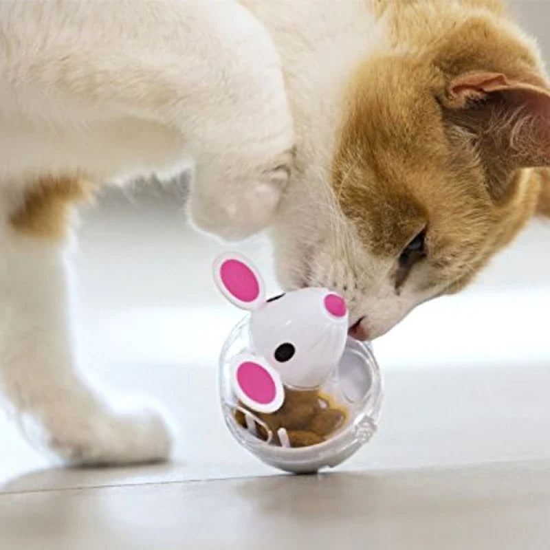 5cm Cat Slow Feeder Toy Mouse Tumbler Treat Dispenser for Cats Small Dogs Interactive Pet Puzzle Toy Pet Tumbler Leaks Food Ball
