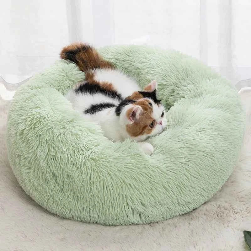 Donut Pet Bed – Calming Round Dog & Cat Bed Soft Plush Cuddler Nest