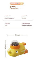 Little Yellow Duck Pet Treat Dispenser Interactive Food Leaking Toy for Cats Dogs Training Slow Feeder Auto Feeder Pet Supplies