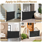 Retractable Baby Gate,HDJ 120inch Extra Wide Baby Safety Gate for Stairs,Doorways,Dog Gate Pet Gate for Indoor and Outdoor,Black