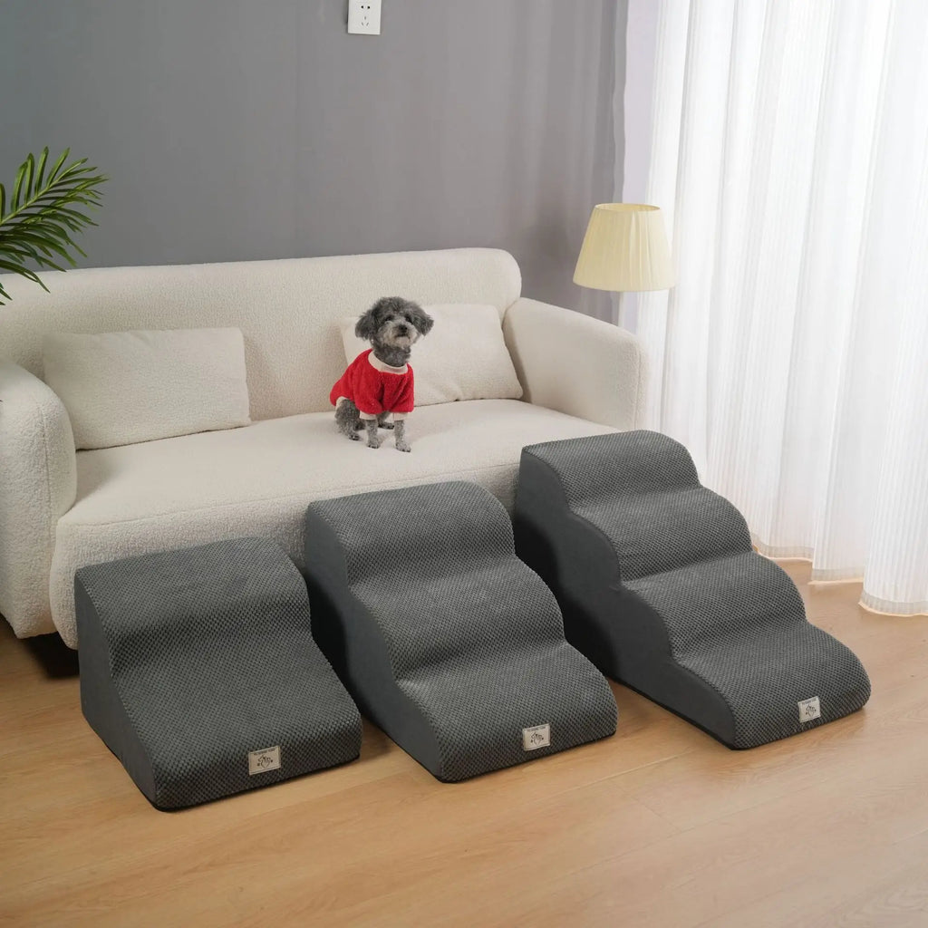 New Detachable and Washable Pet 2-4 Tiered Non Sliding Dog Staircase Suitable for Bed Edge Sofa Pet Stairs for Dogs Dog Ramp