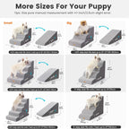 Dog Stairs for Small Dogs 16.5' H, 2 in 1 Transformable 3-Step Pet Stairs and ramp, Dog Steps for Couch (13-20 in) with Durable