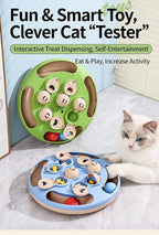 Smart Cat Puzzle Toy Slow Feeder Interactive Turntable Food Dispenser For Indoor Cats Anti-Boredom Pet Training Play Toy