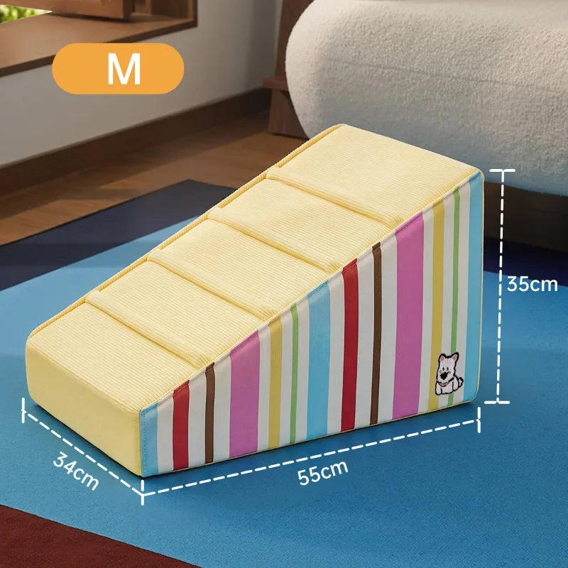 Pet Stairs Small and Medium Dogs Climb Dogs Go to Bed Steps Non-slip Removable Washable Slope Elderly Dog Ladder