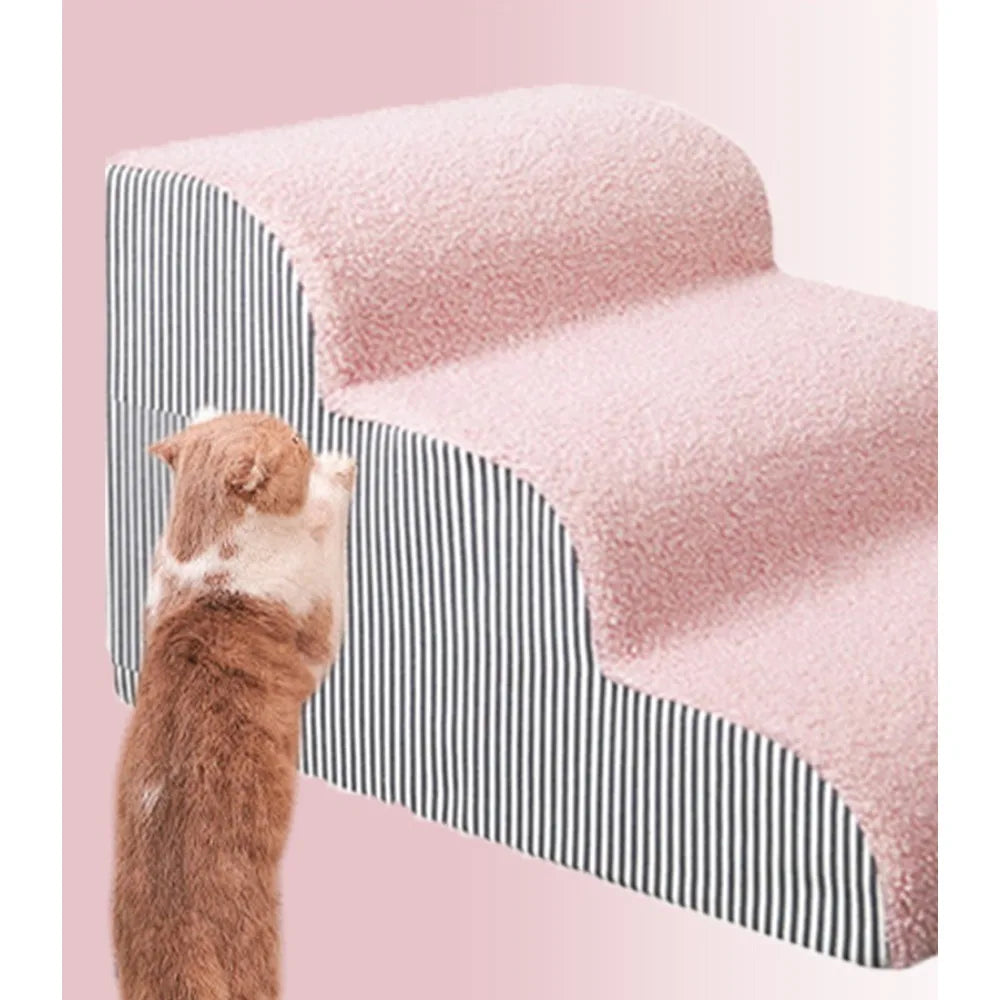 Pet Stairs Ramp Non-Slip Dog Steps for Small Dogs Cats Soft Plush Surface Removable Washable Dog Beds
