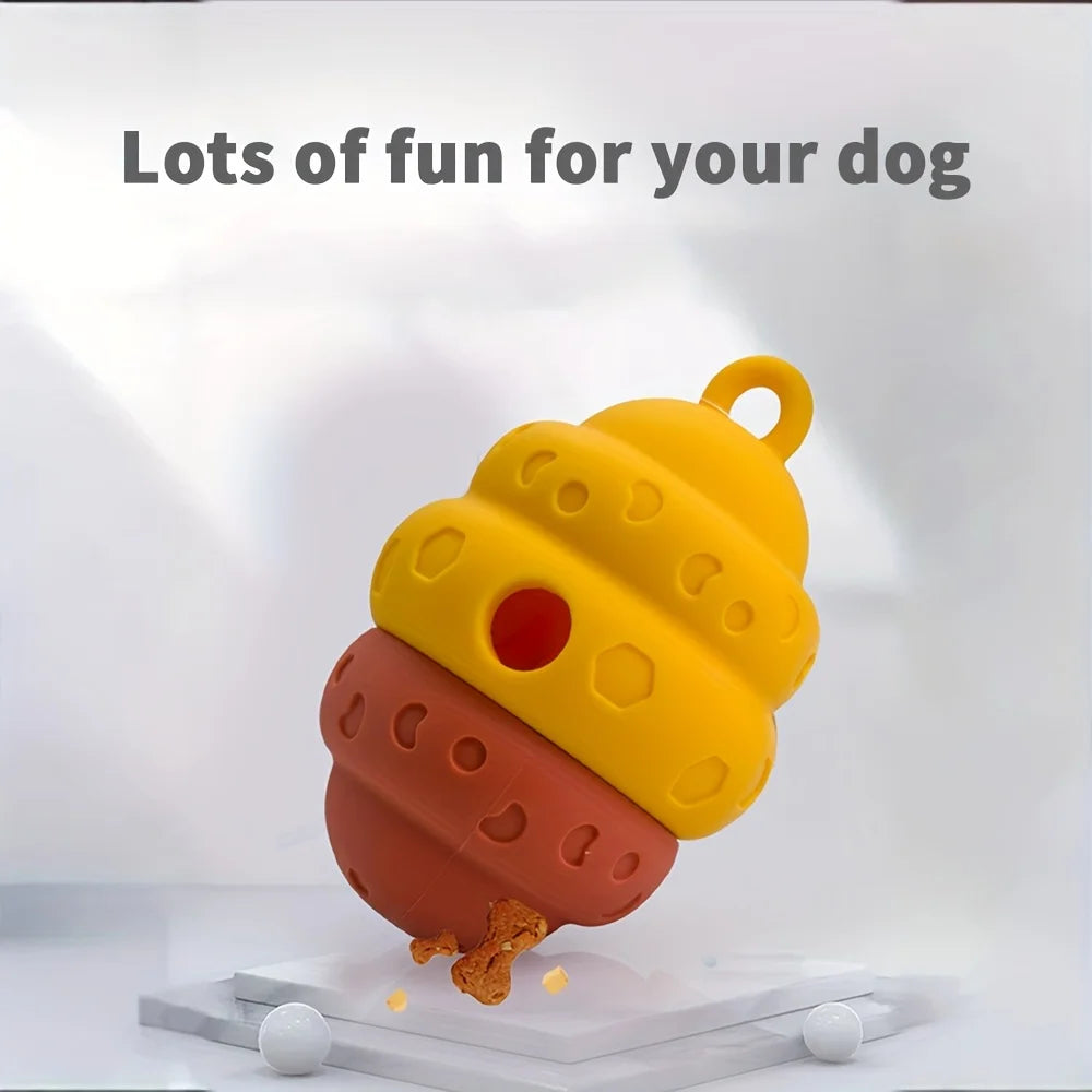 1pc Elastic Slow Feeder Pet Toy, Honeycomb-Shaped Rolling Food Dispenser for Cats, Dog Toy ,Dog Accessories, Pet Products