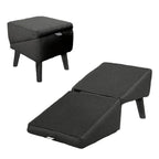 2-in-1 Convertible Wooden Home Step Stool Dog Ramp Stairs, Dog Ramp Ottoman, Folding Non Slip Split Ottoman Doggie Ramp