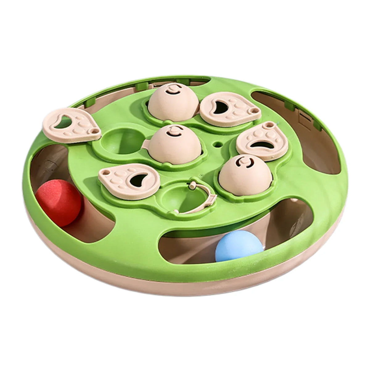 2-in-1 Cat Treat Puzzle Feeder Non-Slip Smart Cat Puzzle Toy Interactive Cat Turntable Slow Food Dispenser for Cats and Dogs