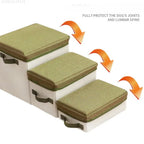 3-Tier Foldable Pet Stairs with Storage Boxes Ladder Dogs Pets Puppy Stairs Multifunctional Pet Ramp for Bed & Sofa Dog Supplies