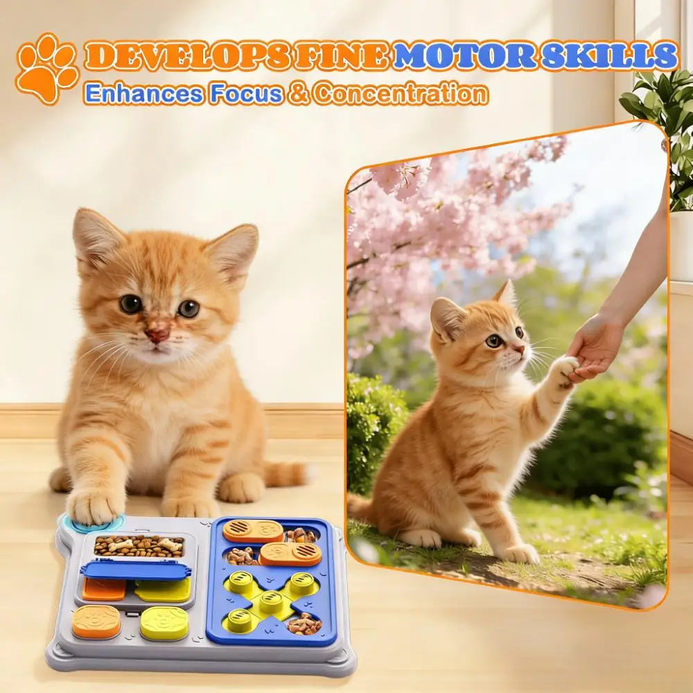 Cat Slow Feeder Toy: Interactive Treat Dispenser for Cognitive Training Games