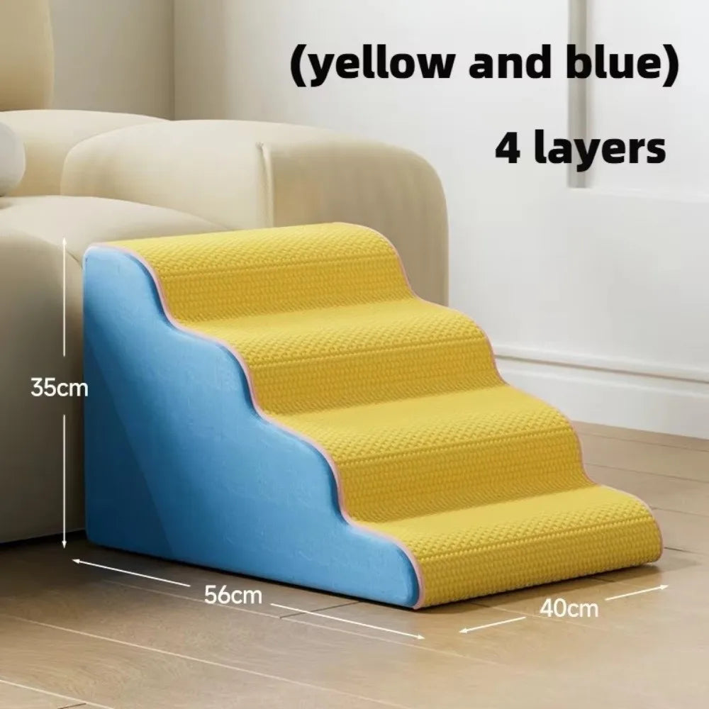 New 3/4 Step Dog Cat Ramp Ladder Non Slip Memory Foam Sponge Pet Stair Removable Washable Dog Sofa Steps Pet Supplies