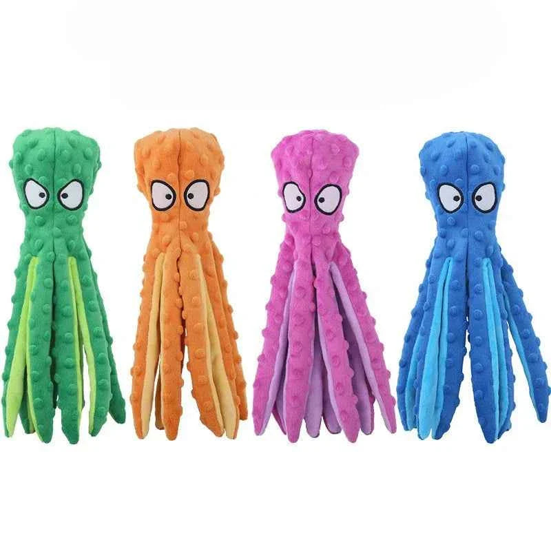 No-Stuffing Crinkle Octopus Dog Toy for Playful Pups