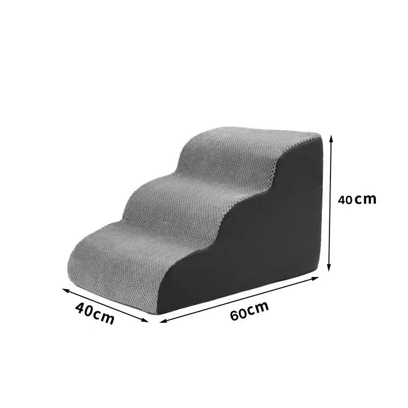 Curved Dog Stairs Ramp for High Beds , Dog Steps for Small Dogs and Cats, Pet Stairs for High Bed Climbing, Non-Slip Balanced