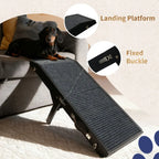 Portable Luxury Handheld Foldable Solid Wood Pet Ramp Ladder with Non-Slip Surface for Dogs-Adjustable Outdoor Pet Stairs