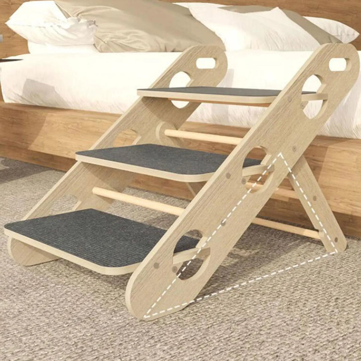 Pet Steps Dog Stairs Extra Wide Pet Steps for Indoor Use Older Dogs Cats