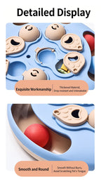 Smart Cat Puzzle Toy Slow Feeder Interactive Turntable Food Dispenser For Indoor Cats Anti-Boredom Pet Training Play Toy