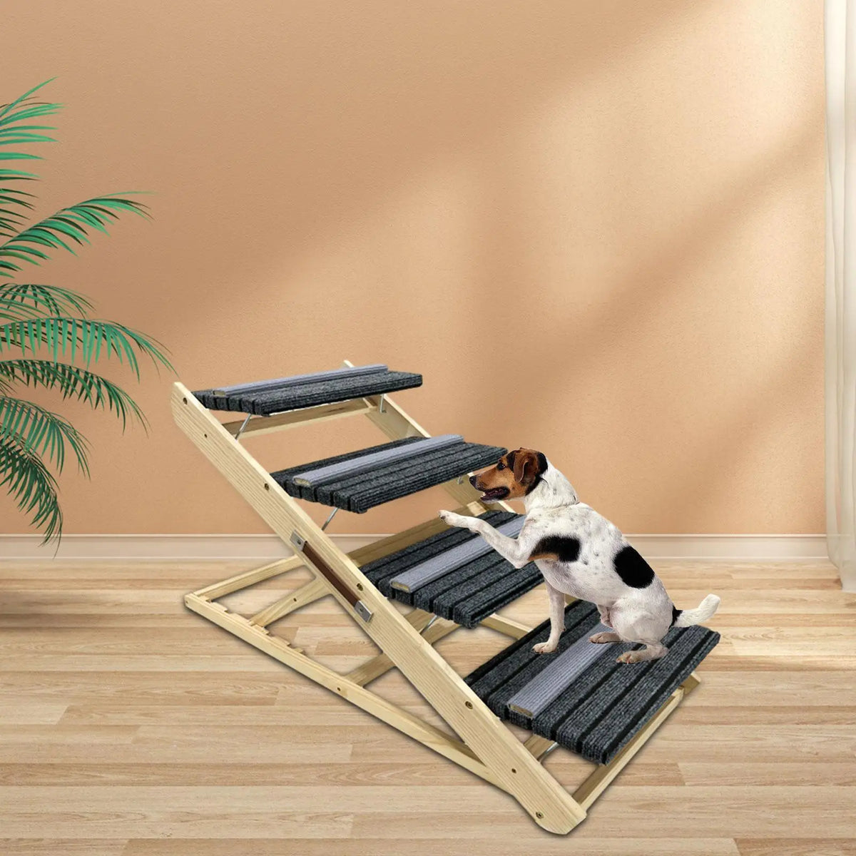 Wooden Pet Stairs Folding for Small and Older Animals Stable Dog Ramp Dog Ladder for SUV Climbing Sofa Trucks Indoor Cats
