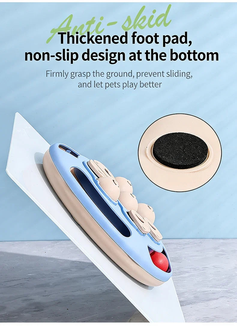 Smart Cat Puzzle Toy Slow Feeder Interactive Turntable Food Dispenser For Indoor Cats Anti-Boredom Pet Training Play Toy