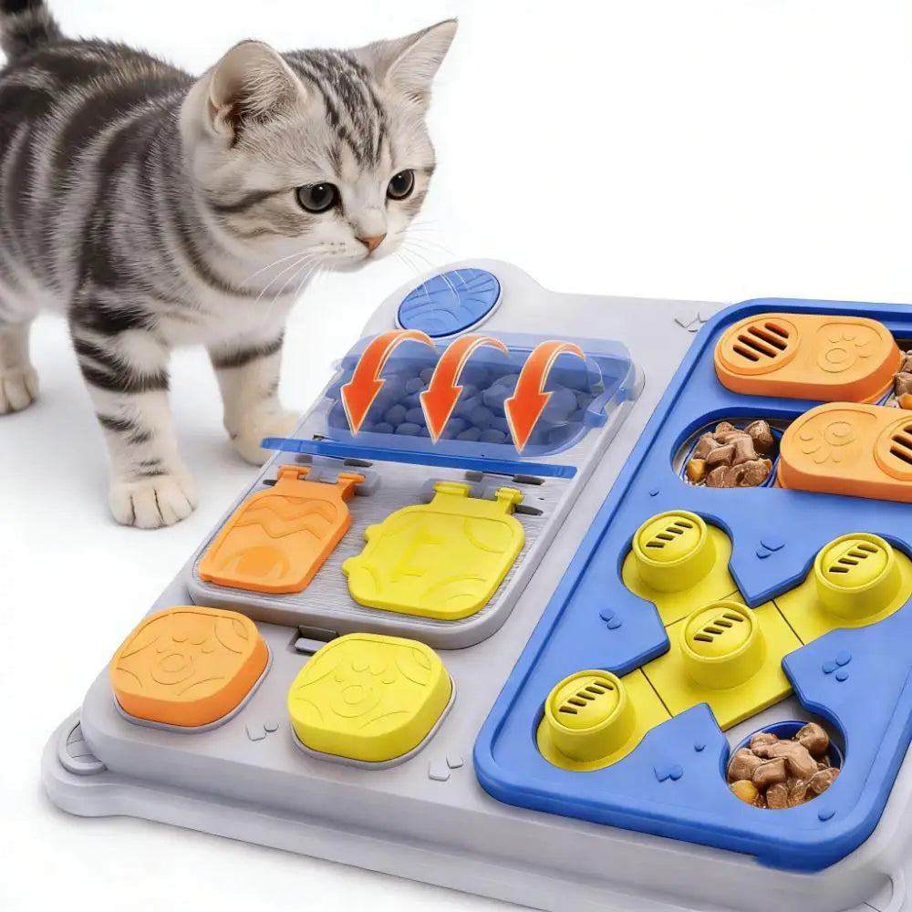 Cat Slow Feeder Toy: Interactive Treat Dispenser for Cognitive Training Games