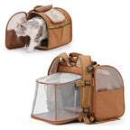 Expandable Pet Backpack Carrier with Breathable Mesh for Cats Small Dogs Puppies Backpack Portable Pet Carrier for Travel Hiking