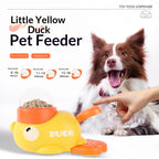 Little Yellow Duck Pet Treat Dispenser Interactive Food Leaking Toy for Cats Dogs Training Slow Feeder Auto Feeder Pet Supplies