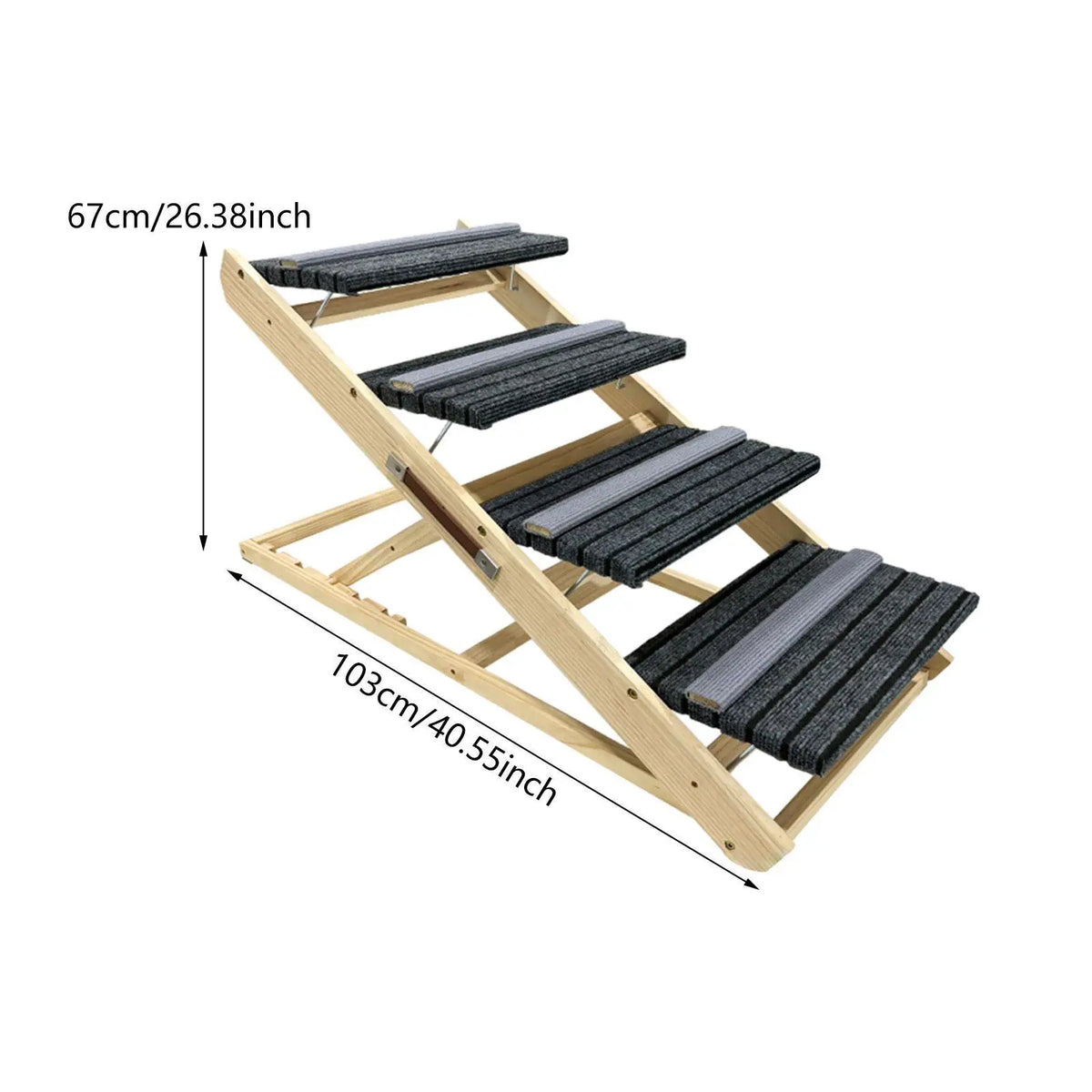 Wooden Pet Stairs Folding for Small and Older Animals Stable Dog Ramp Dog Ladder for SUV Climbing Sofa Trucks Indoor Cats