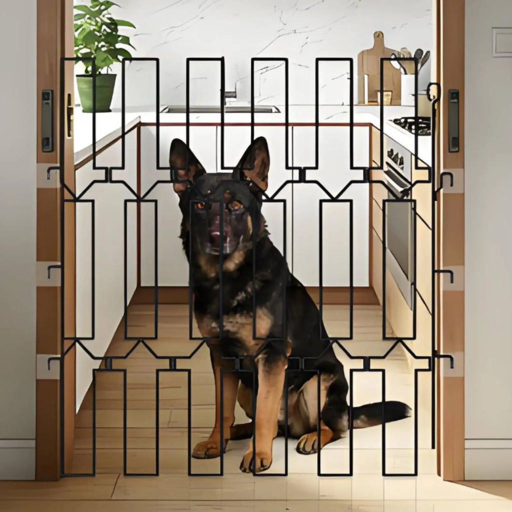 Retractable Pet Gate Adjustable Metal Pet Gate Dog Safety Fence Easy Install Home Barrier Heavy Duty for Dogs, Stairs, Doorway
