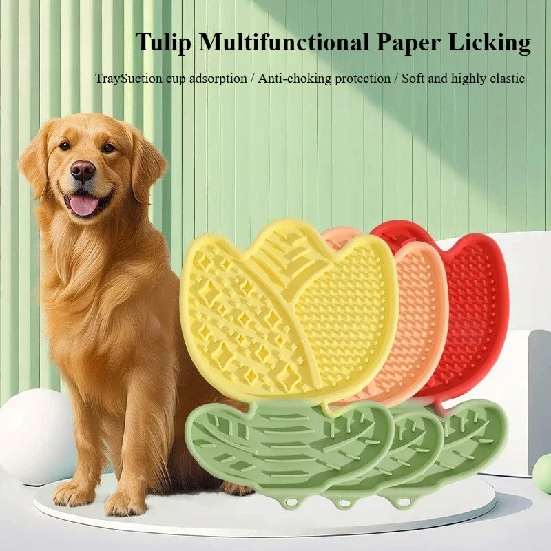 Multi-Function Lick Mat for Pets,Non-Slip Slow Feeder with Divider, Boredom Relief Anti-Choke Dining Mat for Dogs Cats,Dog Mat