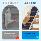 Wooden Dog Stair Ramp for Small to Medium Dogs, Indoor Pet Climbing Ladder with Anti-Slip Surface, Cat Ramp, Dark Grey and Wood