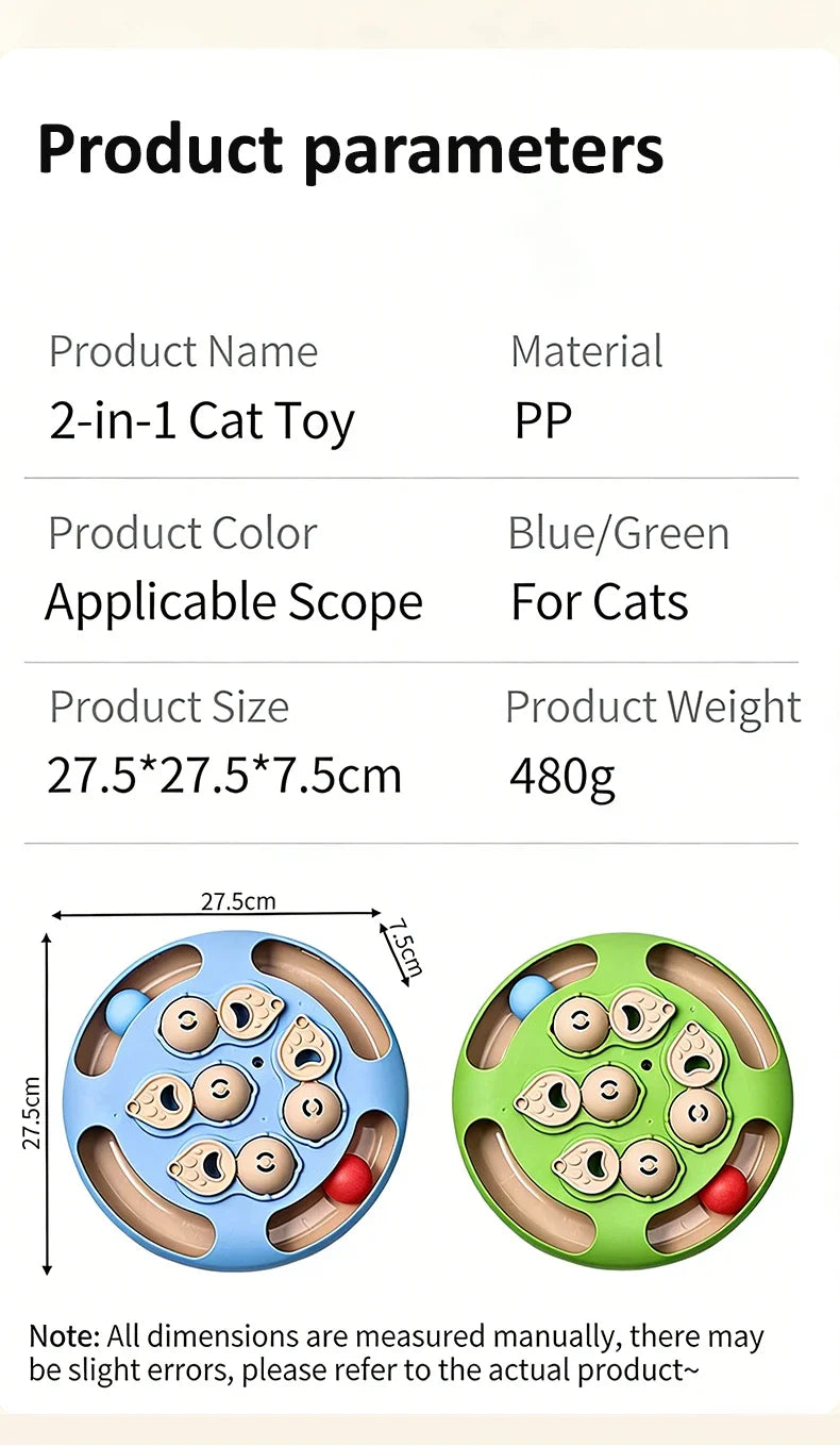 Smart Cat Puzzle Toy Slow Feeder Interactive Turntable Food Dispenser For Indoor Cats Anti-Boredom Pet Training Play Toy